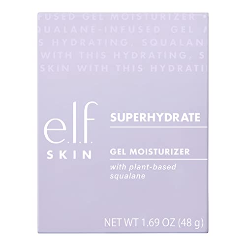 E.L.F., hidratante de super-hidrato, absorção rápida, não grave, fórmula de gel, hidrata, tons, esclarece, protege, infundido com vitamina E, 1,69 oz