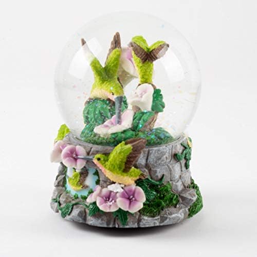 Elanze projeta os beija -flores com flores, estatueta de 100 mm, o globo de água toca sintonizo você iluminando minha vida