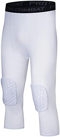 Calças de basquete de Huimingda com joelheiras meninos meninas meninas acolchoadas Tights Anti-Colision Sports Legging