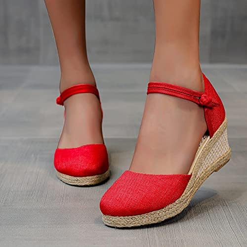 Sandálias de cunha para mulheres sandálias de dedos fechados feminino fadrilles plataforma de cunha sandálias fechadas no dedo de verão sapatos
