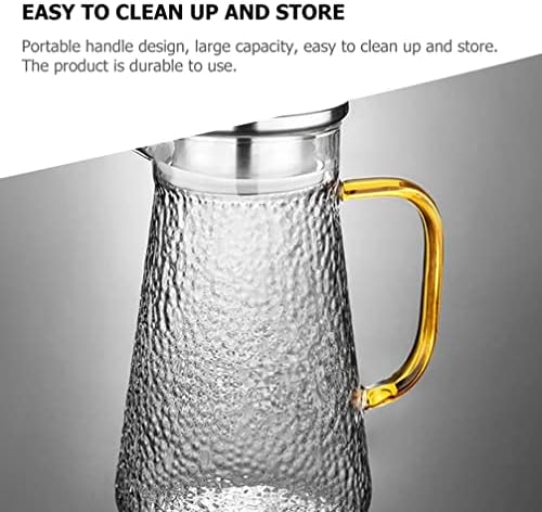 Dispensador de limonada zerodeko jarro de água de vidro grande jarro de água: 1300 ml garrafas de leite com tampa de vidro com tampa de metal para chaleira de água de água de café com café