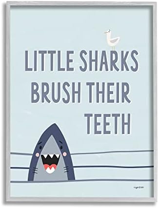 Stuell Industries Pequenky Little Sharks escova o texto de dentes náuticos, design de Kyra Brown
