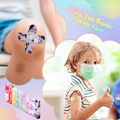 10 Styles Kids Bandrages Bandrages de corante amarra Bandagens coloridas Bandagens flexíveis de bandagens respiráveis ​​à