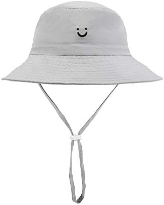 Baby Sun Hat Hat Smile Face UPF 50+ Proteção solar Criança Capinha de verão Ajuste Balde de natação de praia para bebê menino