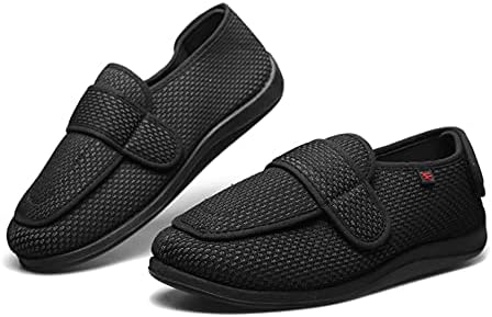 Sapatos de edema de chinelos diabéticos femininos com tira ajustável Sapatos de caminhada extra ajustáveis ​​Sapatos