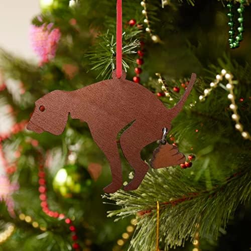 2022 Poop personalizado Dog de decoração de árvore de natal pingente de madeira de madeira retrovisor artesanato coleção de gatos de gato ornamento
