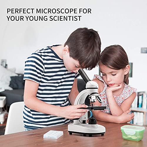 Microscópio de composto 40x-1000x nacional com lâminas para estudantes e crianças biologia para iniciantes sem fio ， com coleta de amostras variadas de 25pc de lâminas de vidro de microscópio preparado