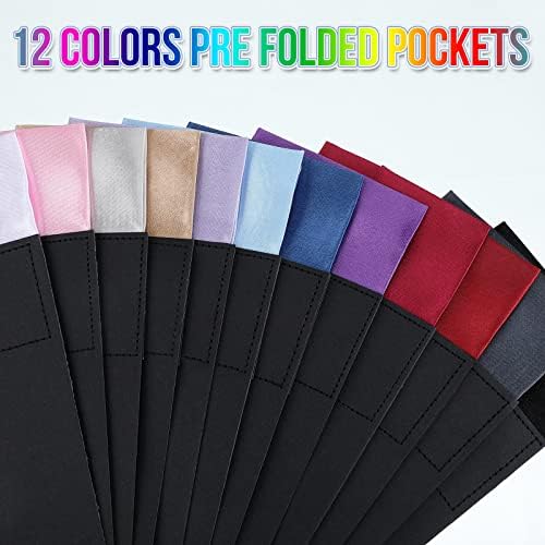 Xuhal 12 PCS PCS Men Flat precedido Pocket Square Squate Masculine Polyster Suit de bolso retangular lenço quadrado no