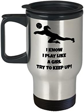 Caneca de Volleyball Coffee Travel Melhor engraçado de vôlei de praia Única Pessoa de chá de chá de chá para homens, mulheres