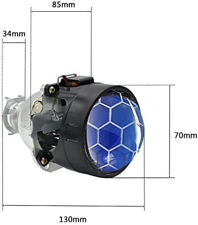 Yufanya 2,5 polegadas 8,1 versão de favo de mel lente azul lente bixenon lente de projetor hi/lo beam h1 farol de carro