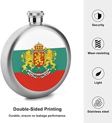 Bandeira búlgara Bandeira premium de 5 onças Frasco de quadril para homens Liquor Aço inoxidável bolso de alcoólatra Driving Garrafs