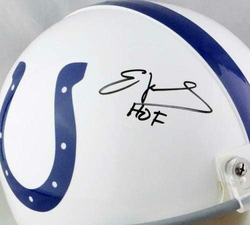 Edgerrin James autografou Colts f/s autêntico capacete com HOF - JSA W Auth *Black - Capacetes NFL autografados