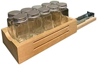 Cabinetrta Wood Puxe o organizador do rack de especiarias para o armário - 5,5 x 10 x 2 para armários de cozinha superior e armário de despensa, para especiarias, molhos, alimentos enlatados etc ...