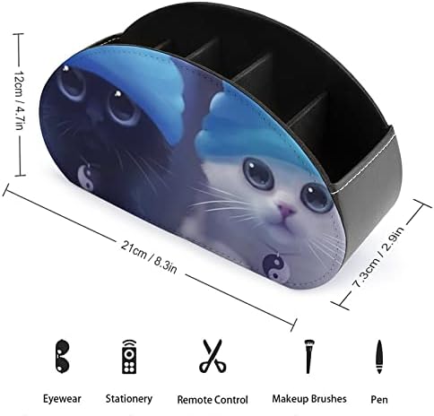 Mirage Star Cats TV Tits Remote Control Organizer Box PU Leather Home Storage Caddy Store com 5 compartimento
