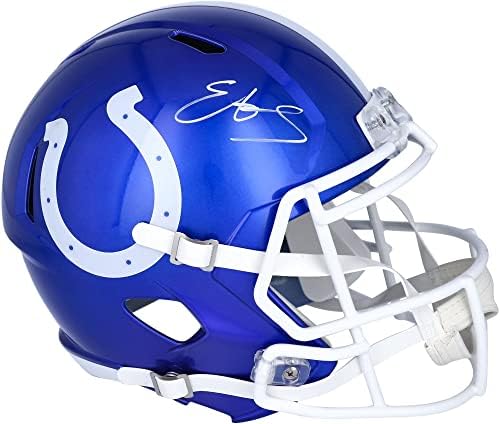 Edgerrin James Indianapolis Colts autografado Riddell Flash Capacete de Réplica de Velocidade Alternativa - Capacetes
