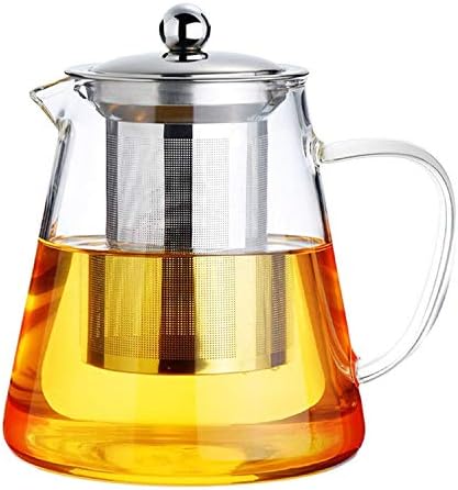 1300 ml/ 43 onças de bule com infusor removível, chaleira de chá de fogão, reflexão de chá de folhas soltas e folhas soltas