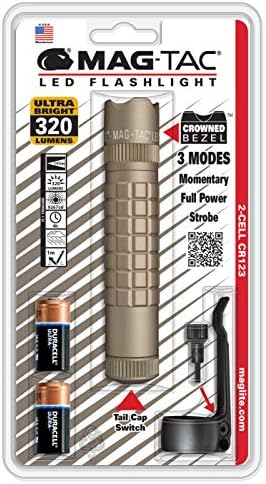 Maglite Mag-Tac LED 2 células CR123 Lanterna-Plain-Bezel, Coiote Tan