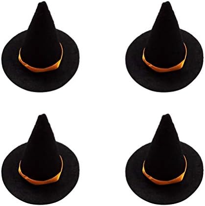 Bestoyard Halloween mini chapéus de bruxa de feltro