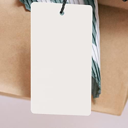 Keileoho 2000 PCs 1,7 x 2,9 polegadas Branco em branco Tags de mercadorias, etiqueta sem tração pendurada tags com orifício, etiquetas de preços em papel Tags de presente para preços para preços de jóias para presentes Vesia