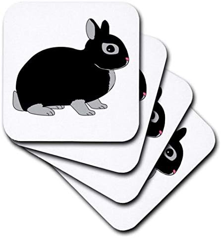 3drose CST_6305_3 Holanda Dwarf Rabbit Silver Marten Design-Cerâmico Montanha-russa, conjunto de 4