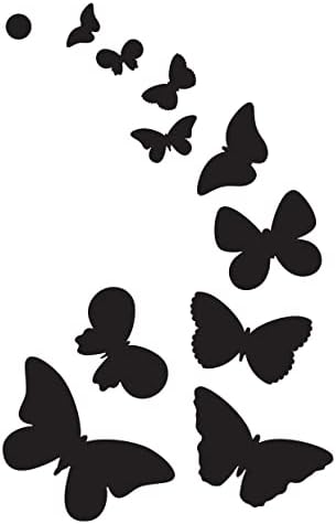 Expressões criativas Mini borboletas de estêncil no voo 4.0 em x 3,0 em