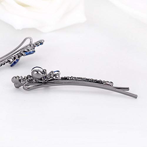 6pcs Mulheres Lady Rhinestone Flower Butterfly Graphics Hairpin lateral clipe Bobby Pin Cristal Clela Clement Acessórios