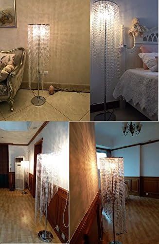 Surpars House Crystal Floor Lamp, lâmpada de chuva elegante, lâmpada de lava moderna para sala de estar, quarto, quarto de meninas, cromo prateado