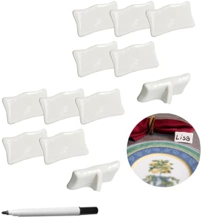 Conjunto de 13 peças-Evelots Place/Name Cards-Porcelain-Reusable-With Marker-Easel Back