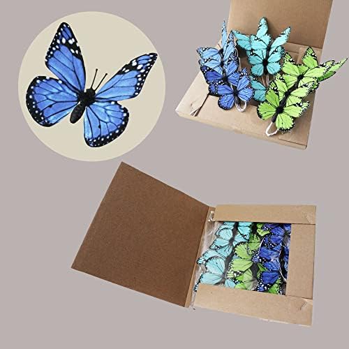 PerfSO 12pcs 2size decorações de borboletas, borboletas simuladas, decoração de parede de borboleta 3D, borboleta artificial,