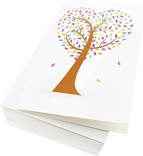 48 Pacote em massa todas as ocasiões Cartas de notas com envelopes, em branco dentro, design de árvores em forma de coração para obrigado, pensando em você, casamento