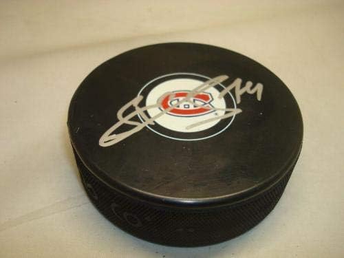 Alexei Emelin assinou o Montreal Canadiens Hockey Puck autografado 1A - Pucks autografados da NHL
