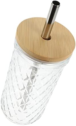 Garrafas de água com copo de vidro de hemotão: xícara de café de 600 ml com tampas e palha de aço largo jarra de jarra de recipientes