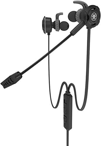 Fones de ouvido para jogos com PS4 portátil em fones de ouvido portáteis para jogos de ouvido com fones de ouvido estéreo com microfone destacável Controle de volume em linha para telefone PC Novo Xbox One PlayStation 4, Black Yang1mn