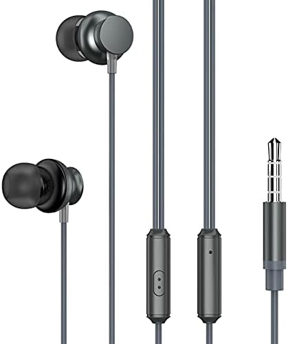 Fones de ouvido com fio Hi -Fi Sound Headphones Handset fone de ouvido de metal compatível com LG K8X - K92 5G - Phoenix 5 - Prime 2 - Q70