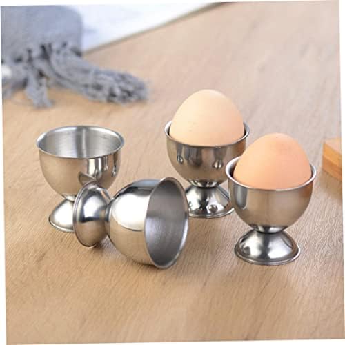 Xícaras de ovo de aço inoxidável Conjunto de copos de ovo Os suportes de ovo de aço inoxidável define bandeja de ovo para o ovo cozido
