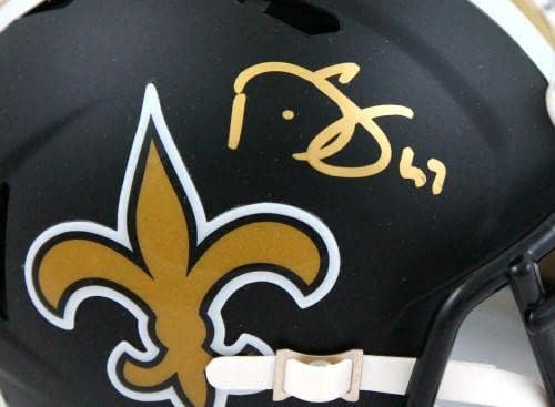 Darren Sproles autografou santos planos mini capacete de velocidade preta - Beckettw Holo - Mini capacetes da NFL autografados