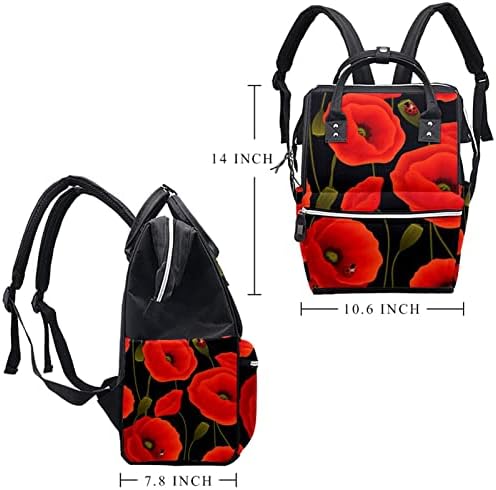 Mochila VBFOFBV Backpack, sacos de viagem portáteis multifuncionais para homens, milho papoula vermelha vermelha floral vermelho