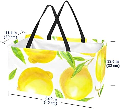 Bolsa de mercearia reutilizável Bolsa de utilidade colapsável Bolsa de cesta dobrável de grandes dimensões cesta de roupas, limão