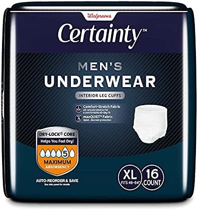 Walgreens Certty Men's Underwear, máxima absorção, xl 16 ea