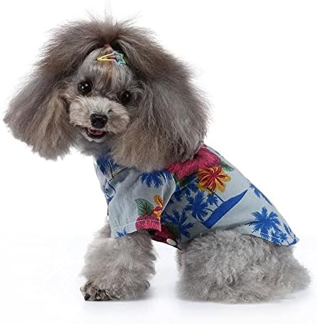 Roupas de cachorro Imprimir cão de praia Slim Summer camisa de verão pequena e média Pet Teddy Chihuahua Adequado para pequenos, médios