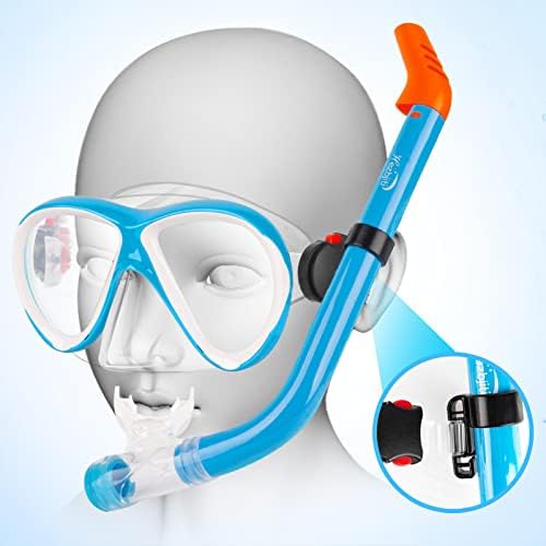 Kids Snorkeling Conjunto de snorkel equipamento com bocal sobressalente e bolsa de transporte infantil máscara de mergulho júnior