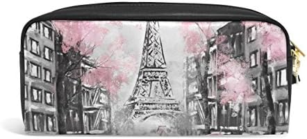 Top Carpenter Eiffel Tower Lápis Saco de bolsas para maquiagem Escola de Office 1.7x0.75x0.5in
