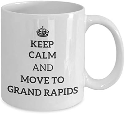 Mantenha a calma e vá para Grand Rapids Tea Cup Viajante Colega de trabalho Gift Gift Michigan Gift Travel Mug Present