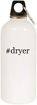 Molandra Products Dryer - 20oz Hashtag Garrafa de água branca em aço inoxidável com moçante, branco
