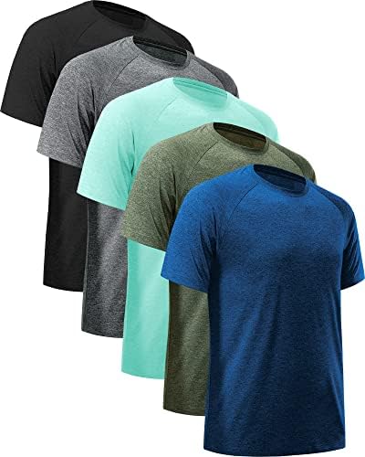 Mlyenx Men's Workout Shirts Athletic Wicking Wicking, camisetas de camisetas ativas secas e secas