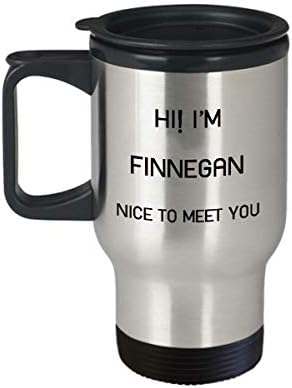I'm Finnegan Travel canem Nome exclusivo Tumbler Gift For Men Mulheres 14oz aço inoxidável