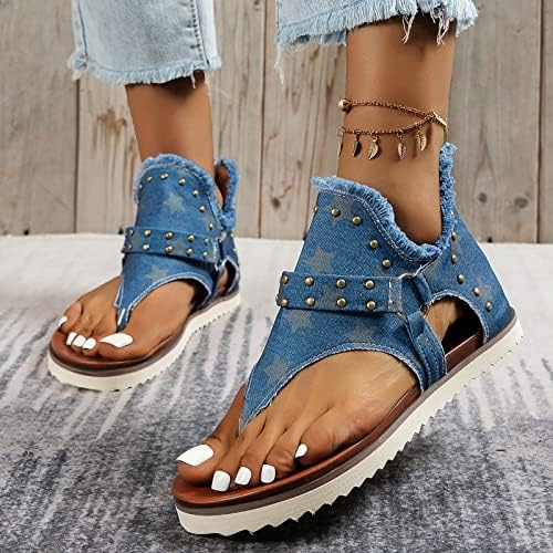 Sandálias Kamemir para mulheres Estrela de moda de verão Flata Flip Flip Flip Flip Print Crawded Mulher Thong Sandals com