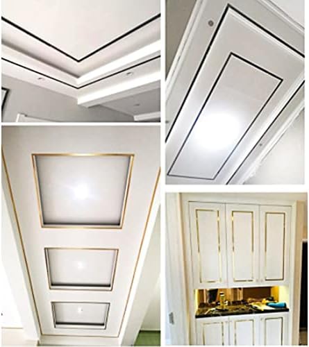 Ecyc 0,2 polegada x 164,06 pés adesivos de telha fita, fita decorativa de fita decorativa de tampa de lacuna à parede do piso adesivo para o banheiro da cozinha, ouro