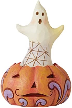 Enesco Jim Shore Heartwood Creek Ghost in Pumpkin em miniatura, 3,94 polegadas, multicolor