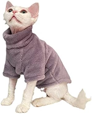 Capuz de lã de cachorro Cat Sweater Caso de inverno Casa casa confortável, roupas de cachorro de inverno para cães pequenos roxos l